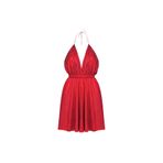 The evecen Silver Short Dress (Özel Tasarım Simli Elbise) kırmızı S/M