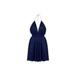 The evecen Silver Short Dress (Özel Tasarım Simli Elbise) lacivert M/L