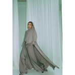 The evecen Tesettür Hame 2 li Takım - (kiloş etek-abaya) Gri Standart