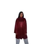 The evecen Tesettür simli bluz Bordo Standart