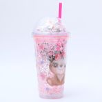 The Everything Store Kapaklı Yazlık Çift Katmanlı Taşınabilir Plastik Bardak, Karikatür Yıldız Pipet, Kırılmış Buz Bardağı (Yurt Dışından) - 6GA-Pembe - Suluklar Mataralar - 10.2*10.2*21cm