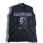 The Exploited Mmxx Tour Baskılı Yıkamalı Kolsuz Tişört, Unisex Rock Band Temalı Sıfır Kol Atlet - Siyah - XL