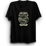The Fame Airforce Military Aircraft Uçak Airplane Pilot Siyah Kadın T-shirt