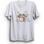 The Fame Bateri, Davul, Colorful Drums, Drummer Tişört - 3XL - Beyaz