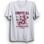 The Fame Body Building Vücüt Geliştirme Conquer All Beyaz Kadın T-shirt