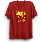 The Fame Box Nirvana, Smile Logo, Rock, Metal Tişört - 5XL - Kırmızı
