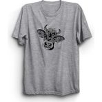 The Fame Cute Cow Sevimli İnek Gri Kadın T-shirt