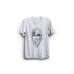 The Fame Flowery Face Çiçek ve Yüz Kadın Çizim Beyaz Kadın T-shirt