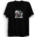 The Fame Go To Hell Unicorn Skeleton Cehenneme Git Siyah Kadın T-shirt