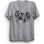 The Fame Indian Kızılderili Tasarım Gri Kadın T-shirt