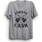 The Fame Johnny Cash, Guitar, Rock N Roll Tişört - XS - Gri