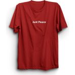 The Fame Just Peace Sadece Huzur Slogan Kırmızı Erkek T-shirt