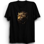 The Fame Kaplan Tiger Gold Design Hayvan Animel Wild Siyah Erkek T-shirt