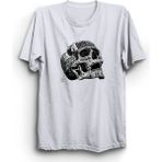 The Fame Kurukafa Skulled Skull Dark Side Gotik Beyaz Unisex T-shirt
