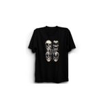 The Fame Kurukafa Temalı 4 Skull Rock Metal Müzik Grubu With Signs Siyah Kadın T-shirt