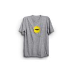 The Fame L-Yellow Man Lgo Kafası Sarı Adam Gri Kadın T-shirt