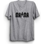 The Fame Mama, Cool Mother, Anne, Like Acdc Logo Style Pamuk Tişört - Gri - 3XL