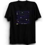 The Fame Pacman, Retro Games, Vintage, Blue Line, Game, Oyun Tişörtü - 4XL - Siyah