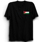 The Fame Palestinian Flag, Mini Logo, Filistin Bayrağı Küçük Logo Tişört - 12 - 13 Yaş - Siyah
