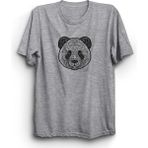 The Fame Panda Mandala Bear Gri Kadın T-shirt