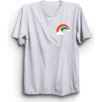 The Fame Rainbow Logo Gökkuşağı Beyaz Kadın T-shirt