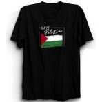 The Fame Save Palestine, Filistin'i Koru, With Flag, Bayrak Tişört - 4XL - Siyah