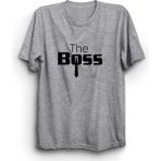 The Fame The Boss Patron Kravat Gri Kadın T-shirt