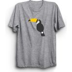 The Fame Tukan Kuşu Şans Bereket Luck Toucan Bird Gri Kadın T-shirt