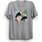 The Fame Tukan Kuşu, Toucan Bird, Koşulsuz Sevgi, Ruh Eşi ve Aşk Sayı Sekanslı Tişört - XS - Gri