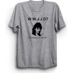 The Fame WWJD What Would Joan Jett Do Rock Metal Müzik Grubu Gri Kadın T-shirt