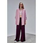The Fancy Kadın Apoletli Katlamalı Uzun Kol Oversize Gömlek - Standart - Gülkurusu