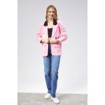 The Fancy Kadın Nakışlı Örme Kumaş Ceket - Pembe - L - XL