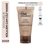 THE FINE ORGANICS Soyulabilir Kolajen Cam Cilt Maskesi, 1 Saat İçerisinde Etkili Niacinamide&Ceramide NP Kolajen Maske