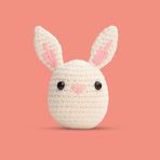 The Gookie Amigurumi Tavşan Örgü Seti, Başlangıç Seviyesi, Beyaz Pamuklu İplik, Video Eğitimli, Tığ ve İğne Dahil, El Yapımı Oyuncak