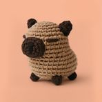 The Gookie Başlangıç Seviyesi Amigurumi Kapibara Örgü Seti, El Yapımı Tığ İşi Oyuncak, Kahverengi, Tam Set Malzemelerle