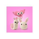 The Gookie Sevgililer Günü Kalp Salyangoz Tavşan 3'lü Amigurumi Örgü Oyuncak Seti- Pratik Örgü İp