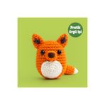 The Gookie Tilki Tığ Kiti Yeni Başlayanlar İçin Videolu Amigurumi Örgü Oyuncak Seti- Pratik Örgü İp