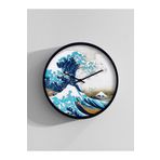 The Great Wave Of Kanagawa (1829-1833) Katsushika Hokusai El Yapımı Ahşap Duvar Saati