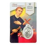 The Healing Saints Gümüş Tonlu Şifa Katolik Aziz Madalyası Kutsal Dua Kartı, 1 İnç