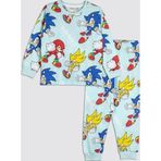The Hedgehog Super Sonic Desenli %100 Pamuk Çocuk Pijama Takımı