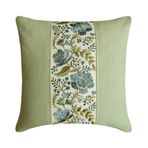 The HomeCentric Adaçayı Yeşili Dekoratif Yastık kılıfları 60x60 cm | Modern Keten Yastık Örtüsü Çiçek | Boho, El Yapımı Kanepe, koltuk ve yatak odası için yastık kılıfları - Sage Reverie
