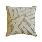 The HomeCentric Fildişi Dekoratif Yastık kılıfları 50x50 cm | Modern Kadife Yastık Örtüsü Geometrik | Kadife Kesim Kanepe ve Yatak için Yastık Kılıfları/Modern Ev Dekoru - Velvet Strokes