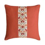 The HomeCentric Mercan Turuncusu Dekoratif Yastık kılıfları 65x65 cm | Modern Keten Yastık Örtüsü Çiçek | Boho, El Yapımı Kanepe, koltuk ve yatak odası için yastık kılıfları - Coral Blossom