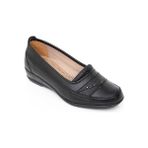The Hope Shoes Deri Taban Yumuşak Her Mevsim Anne Ayakkabısı - Siyah