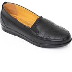 The Hope Shoes Kadın Topuk Dikenine Özel Ortopedik Düz Deri Taban Anne Ayakkabısı - Siyah