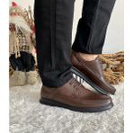 The Hope Shoes Tam Ortopedik Iç Dış Deri Siyah Kahverengi Bağcıklı Yumuşak Hafif Günlük Her Mevsim Erkek Ayakkabısı - Acı Kahve