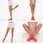 The HUEZ 6 Çift Kadın Pamuklu Patik Çorap,Terletmeyen Dikişsiz Rahat Kalıp Soket Çorap-Nefes Alabilen Yumuşak Düz Sneaker Çorabı(6 Adet) (TURUNCU)