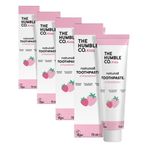 The Humble Co. Toothpaste Kids Strawberry 75 ML Çocuklar için Çilek Aromalı Doğal Diş Macunu 75 ML, Tatlı çilek aromalı diş macunu - nazik, güvenli ve etkili (4 paketi)