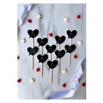 The Istanbul Event 10'lu Minik Düğün/After Party Just Married Siyah Cupcake Topper Çubukları