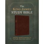 The King James Study Bible: Featuring 1-Minute Commentary on Key People, Places, Events, and Ideas [Burgundy Sword & Shield]